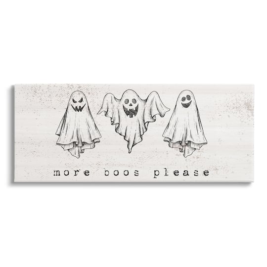 Stupell Industries More Boos Please Scary Ghosts Canvas Wall Art